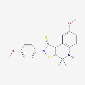 molecular formula C20H20N2O2S2 B402433 8-methoxy-2-(4-methoxyphenyl)-4,4-dimethyl-4,5-dihydroisothiazolo[5,4-c]quinoline-1(2H)-thione CAS No. 5474-41-9