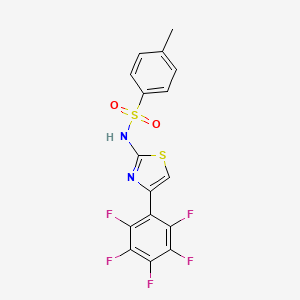 molecular formula C16H9F5N2O2S2 B4024351 4-甲基-N-[4-(五氟苯基)-1,3-噻唑-2-基]苯磺酰胺 