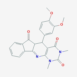 molecular formula C24H21N3O5 B402436 5-[3,4-bis(methyloxy)phenyl]-1,3-dimethyl-5,5a-dihydro-1H-indeno[2',1':5,6]pyrido[2,3-d]pyrimidine-2,4,6(3H)-trione CAS No. 330440-19-2
