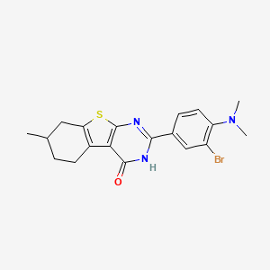 molecular formula C19H20BrN3OS B4024362 2-[3-bromo-4-(dimethylamino)phenyl]-7-methyl-5,6,7,8-tetrahydro[1]benzothieno[2,3-d]pyrimidin-4(3H)-one 