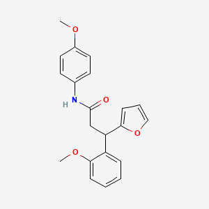 molecular formula C21H21NO4 B4024364 3-(2-furyl)-3-(2-methoxyphenyl)-N-(4-methoxyphenyl)propanamide 