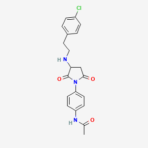 molecular formula C20H20ClN3O3 B4024372 N-[4-(3-{[2-(4-chlorophenyl)ethyl]amino}-2,5-dioxo-1-pyrrolidinyl)phenyl]acetamide 