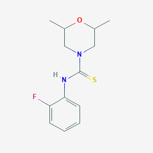 molecular formula C13H17FN2OS B4024408 N-(2-fluorophenyl)-2,6-dimethyl-4-morpholinecarbothioamide 