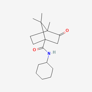 molecular formula C17H27NO2 B4024442 N-cyclohexyl-4,7,7-trimethyl-3-oxobicyclo[2.2.1]heptane-1-carboxamide 