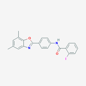 molecular formula C22H17IN2O2 B402445 N-[4-(5,7-dimethyl-1,3-benzoxazol-2-yl)phenyl]-2-iodobenzamide 