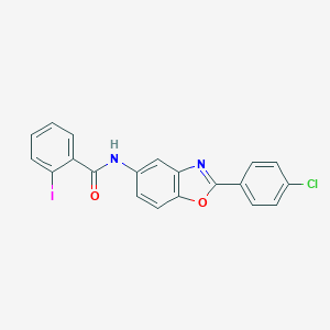 molecular formula C20H12ClIN2O2 B402447 N-[2-(4-Chloro-phenyl)-benzooxazol-5-yl]-2-iodo-benzamide 