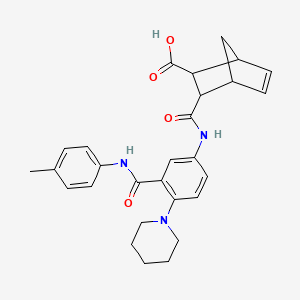 3-[[3-[(4-Methylphenyl)carbamoyl]-4-piperidin-1-ylphenyl]carbamoyl]bicyclo[2.2.1]hept-5-ene-2-carboxylic acid