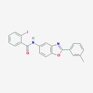 molecular formula C21H15IN2O2 B402448 2-Iodo-N-(2-m-tolyl-benzooxazol-5-yl)-benzamide 