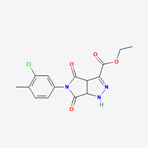 ethyl 5-(3-chloro-4-methylphenyl)-4,6-dioxo-1,3a,4,5,6,6a-hexahydropyrrolo[3,4-c]pyrazole-3-carboxylate