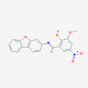 molecular formula C20H14N2O5 B402451 2-[(Dibenzo[b,d]furan-3-ylimino)methyl]-4-nitro-6-methoxyphenol 