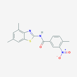 molecular formula C17H15N3O3S B402453 N-(4,6-Dimethyl-benzothiazol-2-yl)-4-methyl-3-nitro-benzamide 