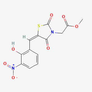 methyl [(5E)-5-(2-hydroxy-3-nitrobenzylidene)-2,4-dioxo-1,3-thiazolidin-3-yl]acetate