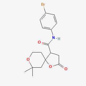 N-(4-bromophenyl)-7,7-dimethyl-2-oxo-1,8-dioxaspiro[4.5]decane-4-carboxamide