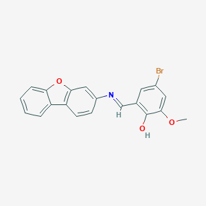 molecular formula C20H14BrNO3 B402455 4-Bromo-2-[(dibenzo[b,d]furan-3-ylimino)methyl]-6-methoxyphenol 