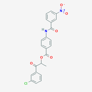 1-(3-Chlorophenyl)-1-oxopropan-2-yl 4-{[(3-nitrophenyl)carbonyl]amino}benzoate