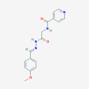 molecular formula C16H16N4O3 B402458 N-{2-[2-(4-methoxybenzylidene)hydrazino]-2-oxoethyl}isonicotinamide 