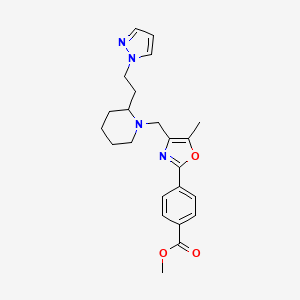 methyl 4-[5-methyl-4-({2-[2-(1H-pyrazol-1-yl)ethyl]-1-piperidinyl}methyl)-1,3-oxazol-2-yl]benzoate