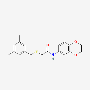 N-(2,3-dihydro-1,4-benzodioxin-6-yl)-2-[(3,5-dimethylbenzyl)thio]acetamide