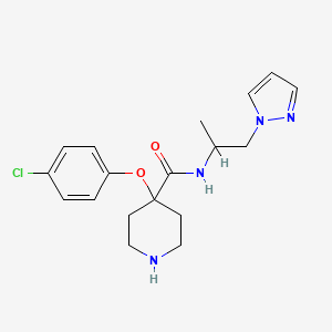 4-(4-chlorophenoxy)-N-[1-methyl-2-(1H-pyrazol-1-yl)ethyl]piperidine-4-carboxamide