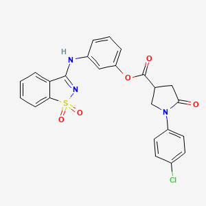 3-[(1,1-Dioxido-1,2-benzothiazol-3-yl)amino]phenyl 1-(4-chlorophenyl)-5-oxopyrrolidine-3-carboxylate