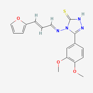 5-(3,4-DIMETHOXYPHENYL)-4-{[(E,2E)-3-(2-FURYL)-2-PROPENYLIDENE]AMINO}-4H-1,2,4-TRIAZOL-3-YL HYDROSULFIDE