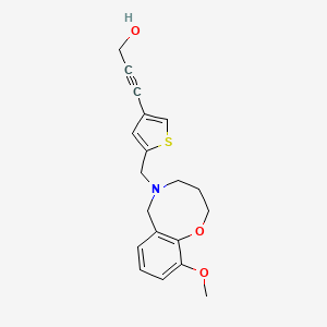 3-{5-[(10-methoxy-3,4-dihydro-2H-1,5-benzoxazocin-5(6H)-yl)methyl]-3-thienyl}prop-2-yn-1-ol