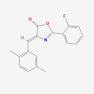 molecular formula C18H14FNO2 B402463 4-(2,5-Dimethyl-benzylidene)-2-(2-fluoro-phenyl)-4H-oxazol-5-one 