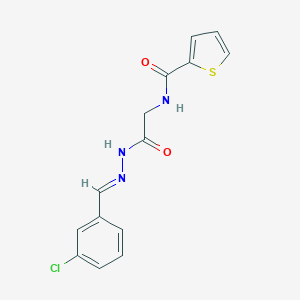 molecular formula C14H12ClN3O2S B402465 N-{2-[2-(3-chlorobenzylidene)hydrazino]-2-oxoethyl}-2-thiophenecarboxamide 