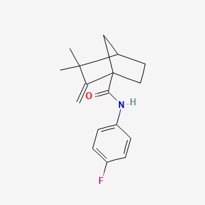 molecular formula C17H20FNO B4024655 N-(4-fluorophenyl)-3,3-dimethyl-2-methylidenebicyclo[2.2.1]heptane-1-carboxamide 