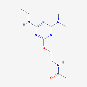 molecular formula C11H20N6O2 B4024656 N-(2-{[4-(dimethylamino)-6-(ethylamino)-1,3,5-triazin-2-yl]oxy}ethyl)acetamide 