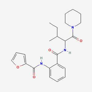 N-[2-[(3-methyl-1-oxo-1-piperidin-1-ylpentan-2-yl)carbamoyl]phenyl]furan-2-carboxamide