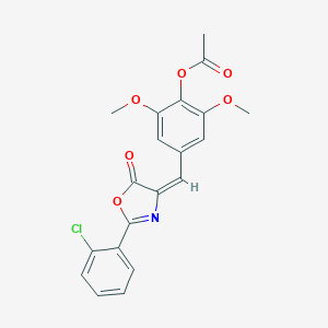 molecular formula C20H16ClNO6 B402467 4-[(2-(2-chlorophenyl)-5-oxo-1,3-oxazol-4(5H)-ylidene)methyl]-2,6-dimethoxyphenyl acetate 