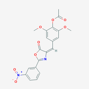 molecular formula C20H16N2O8 B402469 4-[(2-{3-nitrophenyl}-5-oxo-1,3-oxazol-4(5H)-ylidene)methyl]-2,6-dimethoxyphenyl acetate 