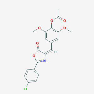 molecular formula C20H16ClNO6 B402470 4-[(2-(4-chlorophenyl)-5-oxo-1,3-oxazol-4(5H)-ylidene)methyl]-2,6-dimethoxyphenyl acetate 