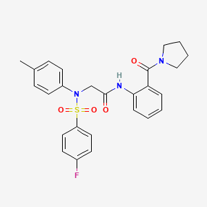 N~2~-[(4-fluorophenyl)sulfonyl]-N~2~-(4-methylphenyl)-N~1~-[2-(1-pyrrolidinylcarbonyl)phenyl]glycinamide