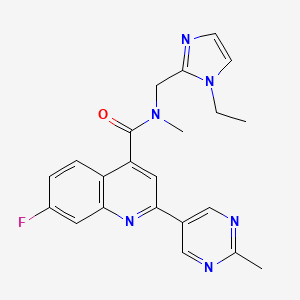 N-[(1-ethyl-1H-imidazol-2-yl)methyl]-7-fluoro-N-methyl-2-(2-methylpyrimidin-5-yl)quinoline-4-carboxamide