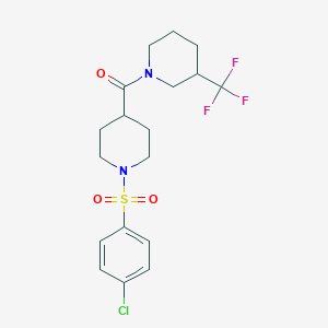 [1-(4-Chlorophenyl)sulfonylpiperidin-4-yl]-[3-(trifluoromethyl)piperidin-1-yl]methanone