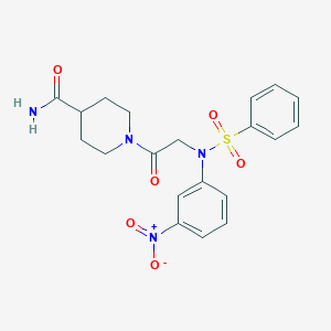 1-[N-(3-nitrophenyl)-N-(phenylsulfonyl)glycyl]-4-piperidinecarboxamide