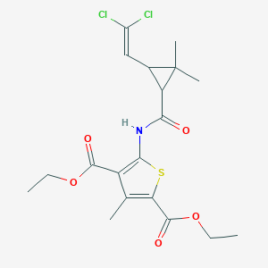 molecular formula C19H23Cl2NO5S B402478 Diethyl 5-[[3-(2,2-dichloroethenyl)-2,2-dimethylcyclopropanecarbonyl]amino]-3-methylthiophene-2,4-dicarboxylate CAS No. 297146-87-3