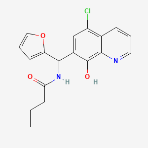 molecular formula C18H17ClN2O3 B4024785 N-[(5-chloro-8-hydroxy-7-quinolinyl)(2-furyl)methyl]butanamide 