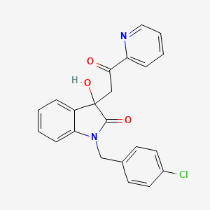 1-(4-chlorobenzyl)-3-hydroxy-3-[2-oxo-2-(pyridin-2-yl)ethyl]-1,3-dihydro-2H-indol-2-one