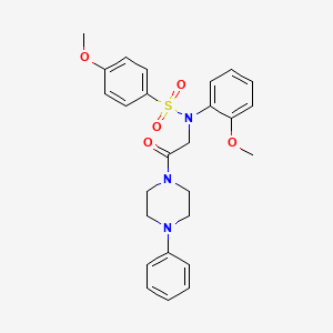 4-methoxy-N-(2-methoxyphenyl)-N-[2-oxo-2-(4-phenylpiperazin-1-yl)ethyl]benzenesulfonamide