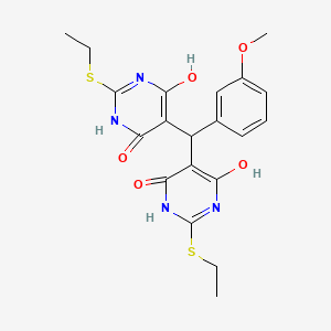 5,5'-[(3-methoxyphenyl)methylene]bis[2-(ethylthio)-6-hydroxy-4(3H)-pyrimidinone]