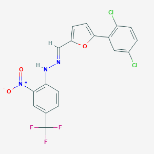 molecular formula C18H10Cl2F3N3O3 B402482 5-(2,5-Dichlorophenyl)-2-furaldehyde [2-nitro-4-(trifluoromethyl)phenyl]hydrazone 