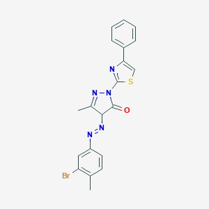 4-[(3-bromo-4-methylphenyl)diazenyl]-5-methyl-2-(4-phenyl-1,3-thiazol-2-yl)-2,4-dihydro-3H-pyrazol-3-one