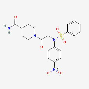 1-[N-(4-nitrophenyl)-N-(phenylsulfonyl)glycyl]piperidine-4-carboxamide