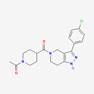 molecular formula C20H23ClN4O2 B4024843 5-[(1-acetyl-4-piperidinyl)carbonyl]-3-(4-chlorophenyl)-4,5,6,7-tetrahydro-1H-pyrazolo[4,3-c]pyridine 