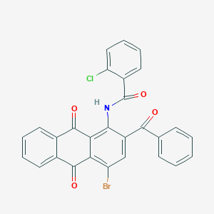 molecular formula C28H15BrClNO4 B402485 N-(2-benzoyl-4-bromo-9,10-dioxo-9,10-dihydroanthracen-1-yl)-2-chlorobenzamide 