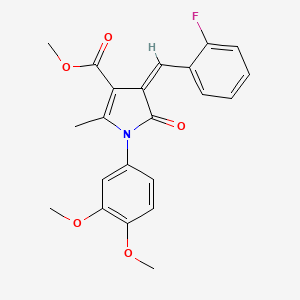 METHYL (4Z)-1-(3,4-DIMETHOXYPHENYL)-4-[(2-FLUOROPHENYL)METHYLIDENE]-2-METHYL-5-OXO-4,5-DIHYDRO-1H-PYRROLE-3-CARBOXYLATE