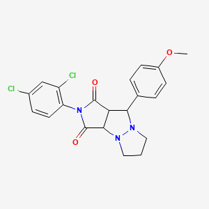 molecular formula C21H19Cl2N3O3 B4024928 2-(2,4-dichlorophenyl)-9-(4-methoxyphenyl)tetrahydro-5H-pyrazolo[1,2-a]pyrrolo[3,4-c]pyrazole-1,3(2H,3aH)-dione 